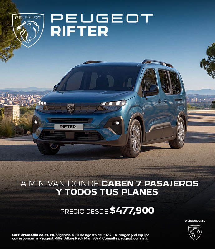 Peugeot Rifter la minivan donde caben 7 pasajeros y todos tus planes